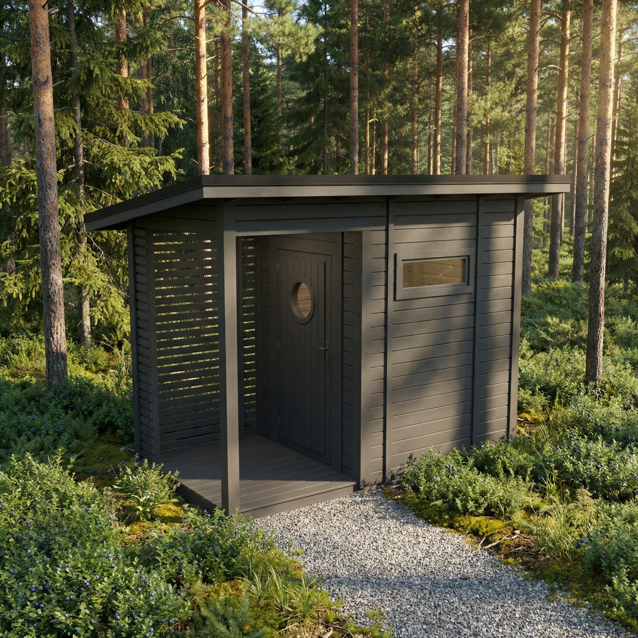 Helppå-Huussi kuistilla