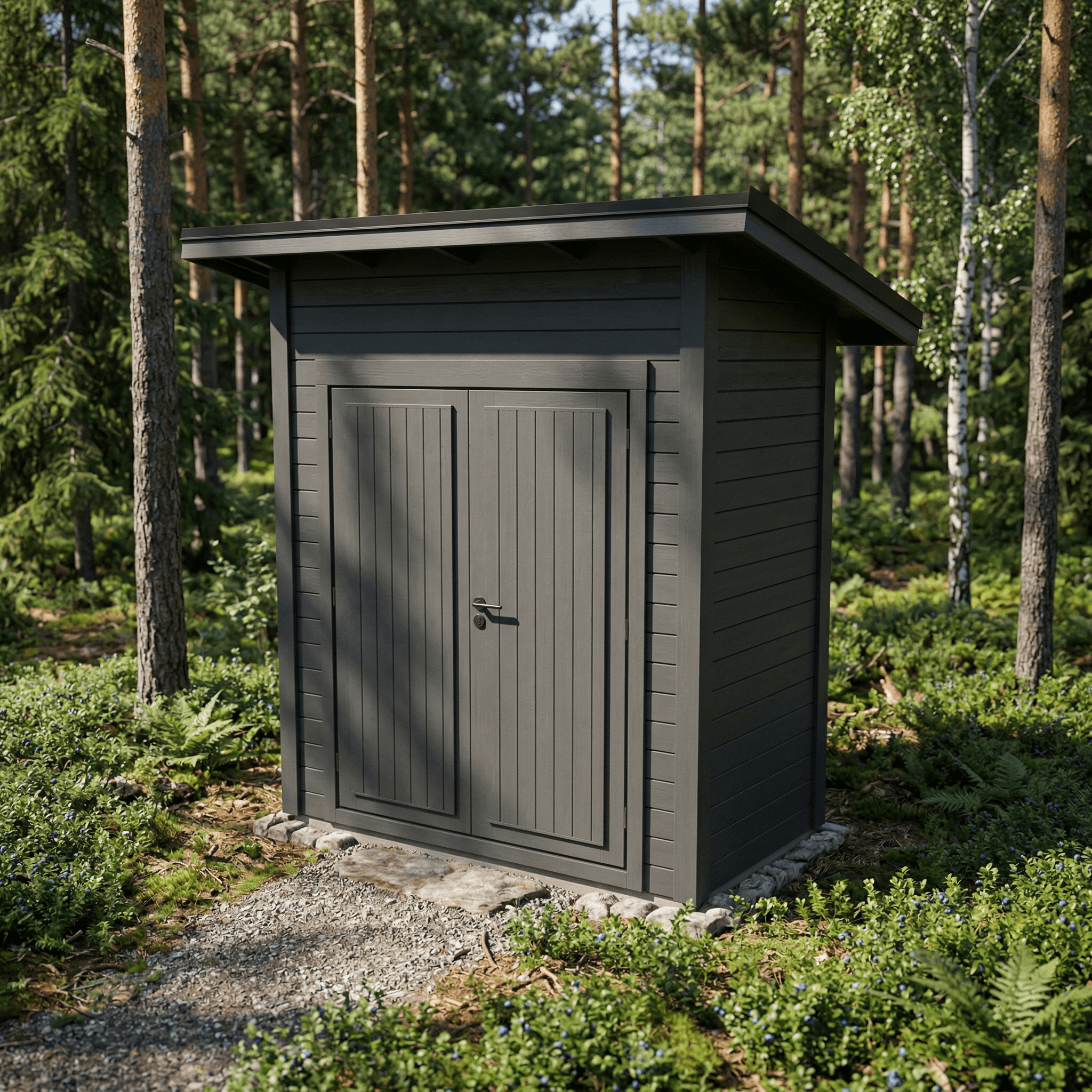 Helppå-Pihavarasto lapekattoinen pariovella 2,5m2