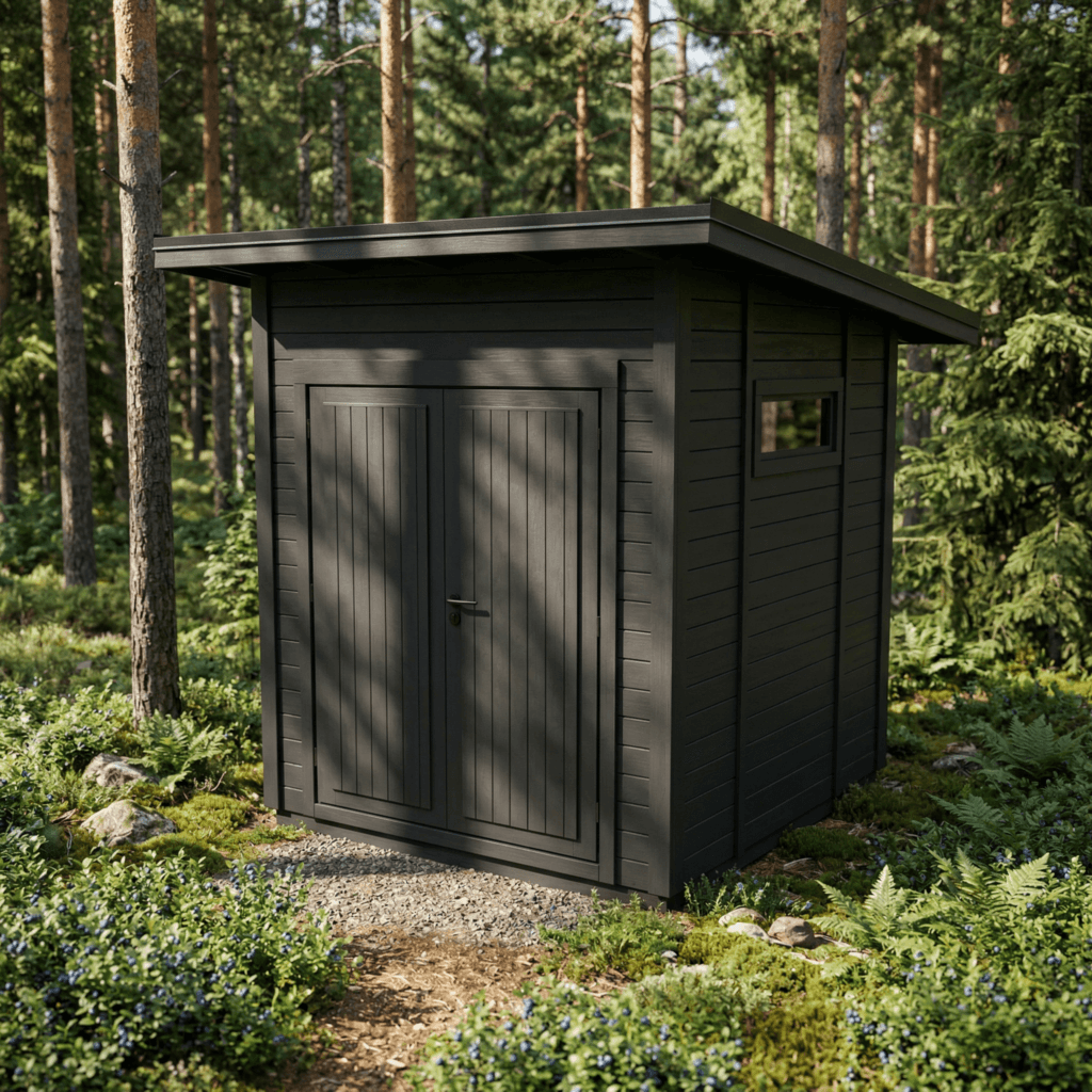 Helppå-Pihavarasto lapekattoinen pariovella 4,4m2