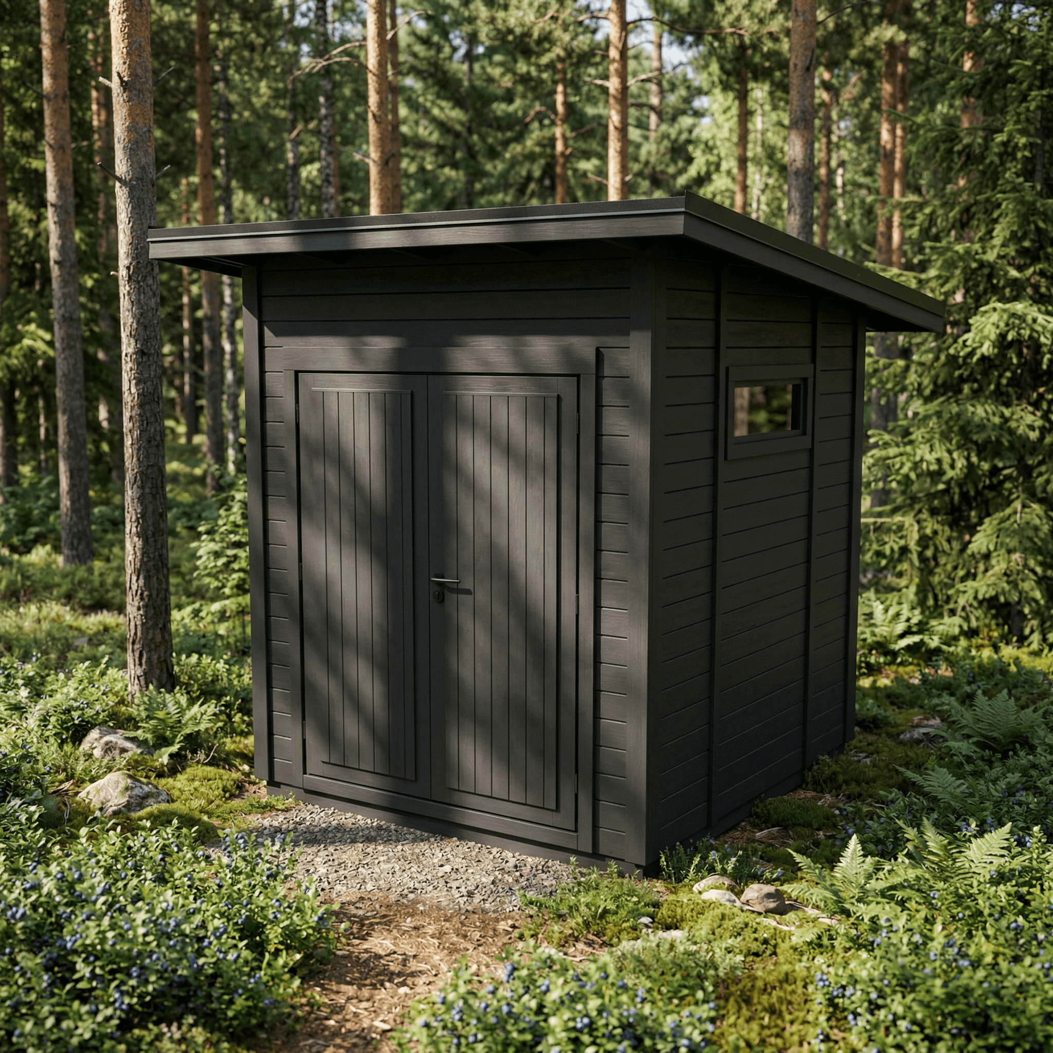 Helppå-Pihavarasto lapekattoinen pariovella 4,4m2