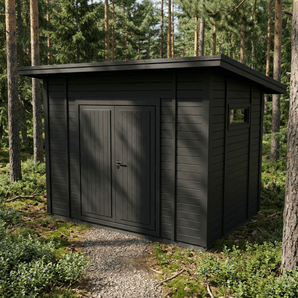 Helppå-Pihavarasto lapekattoinen pariovella 6,6m2