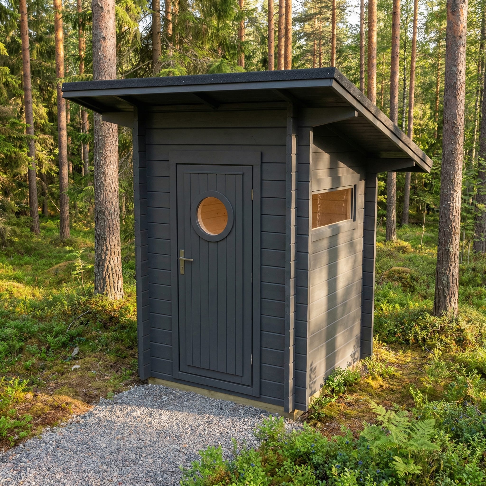 Ulkokäymälä Lapekattoinen