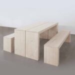 MASSIIVI-puupöytä C-malli +2 penkkiä