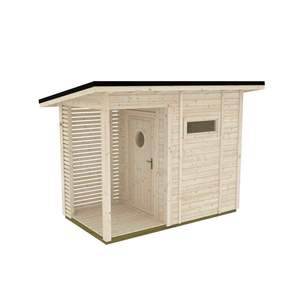 Helppå-Huussi kuistilla