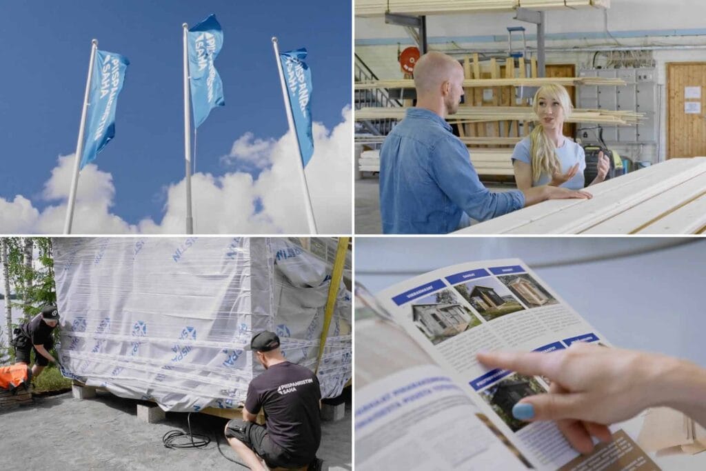 Huvimaja suunniteltiin sahalla ja tuotiin paikalle valmiiksi rakennettuna.