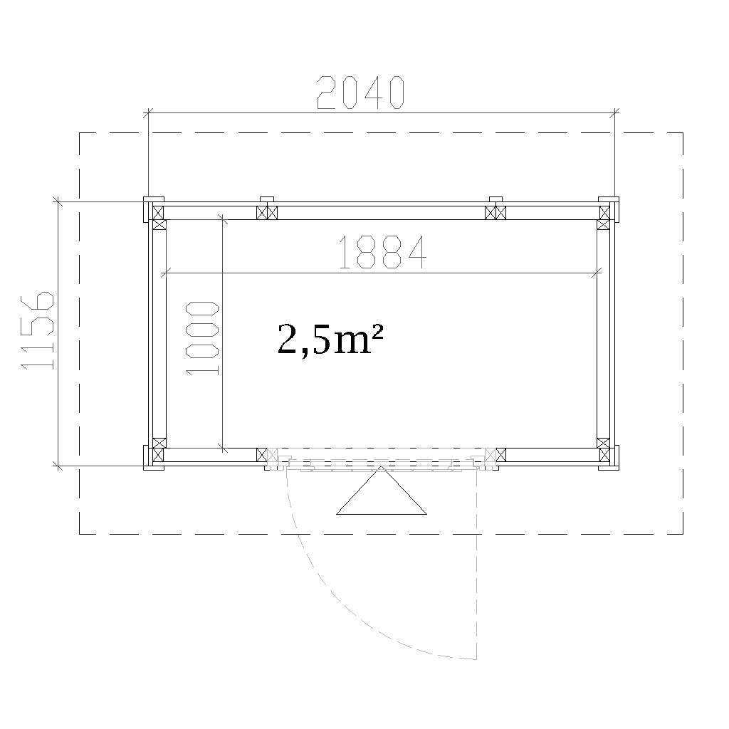 Helppå-Liiteri 2,5m2 pohjakuva
