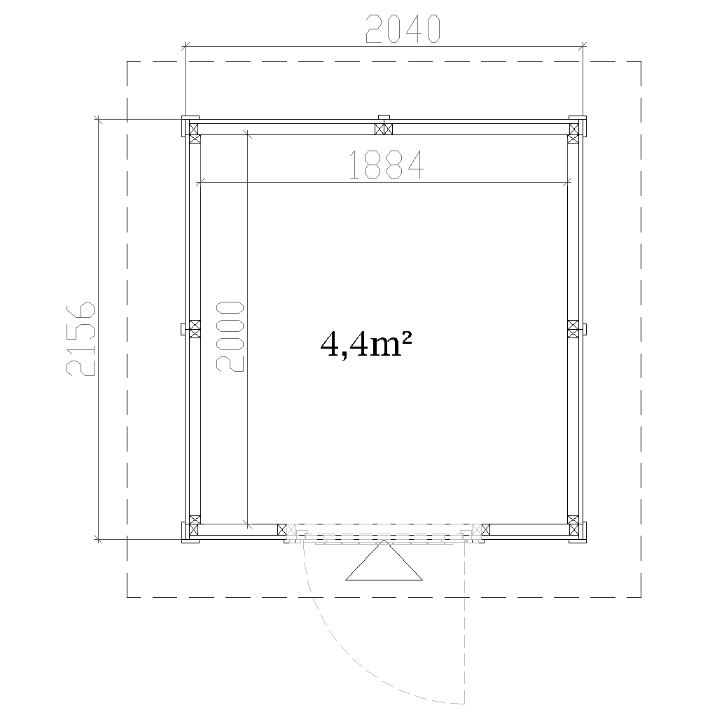 Helppå-Liiteri 4,4m2 pohjakuva