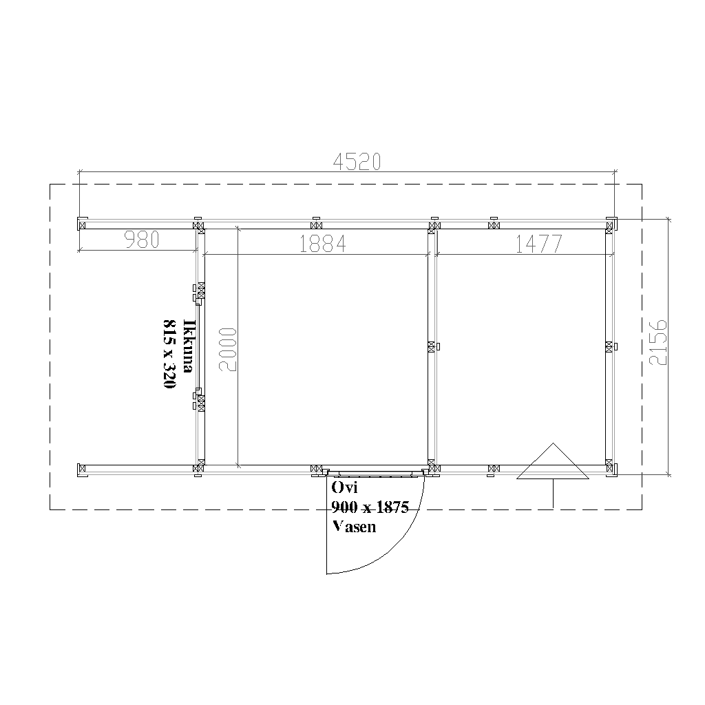 Helppå-Varasto 4,5×2 m2 pohjakuva