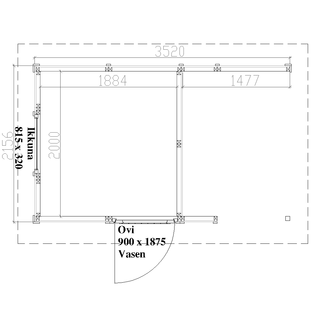 Helppå-Varasto 2×3,5m2 pohjakuva