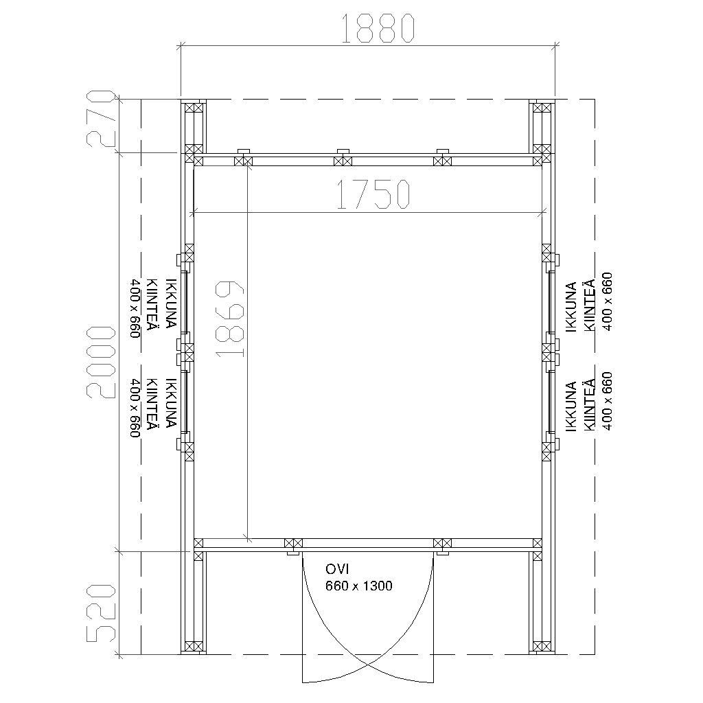 Helppå-Leikkimökki Kerttu pohjakuva