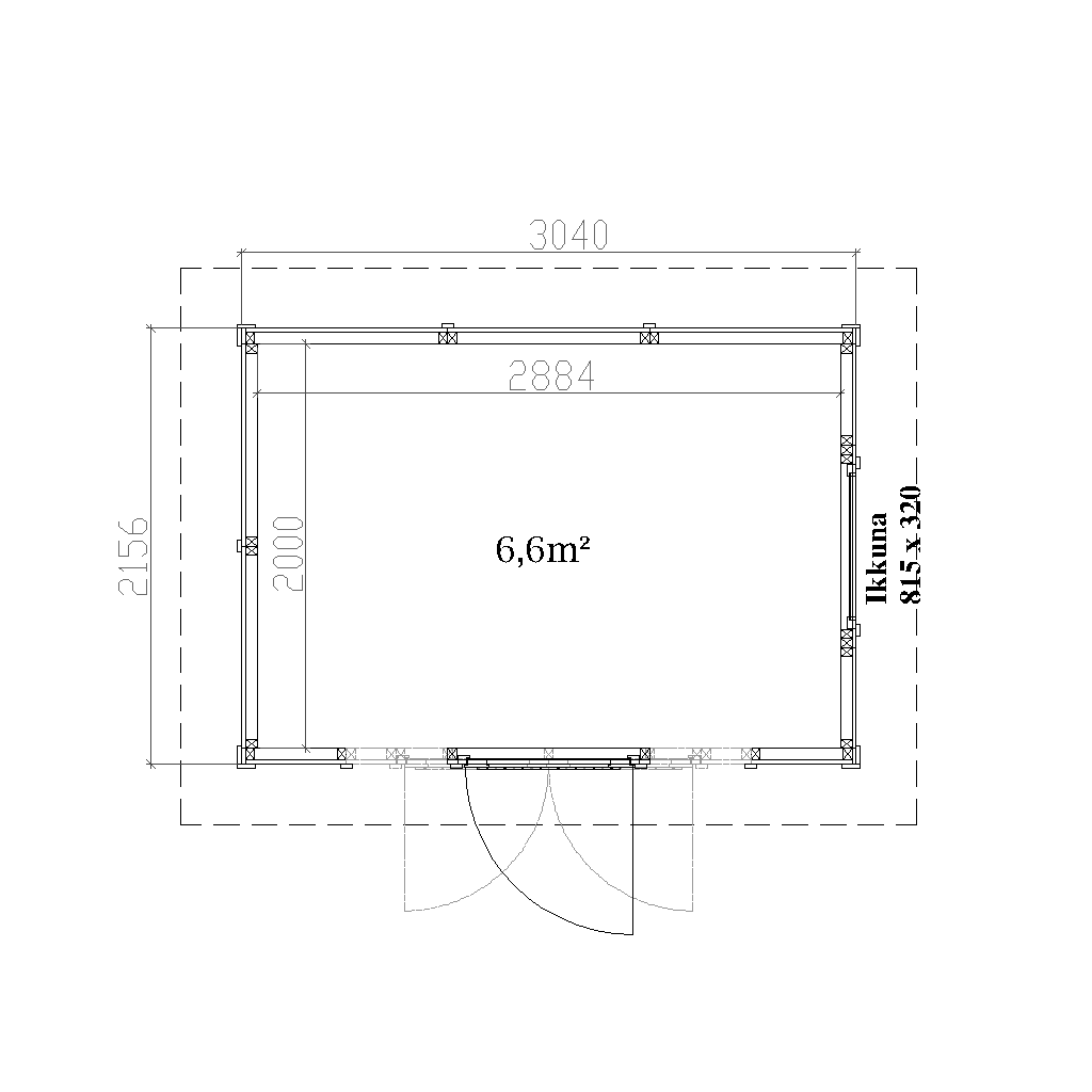 Helppå-Pihavarasto lapekattoinen 6,6m2 pohjakuva