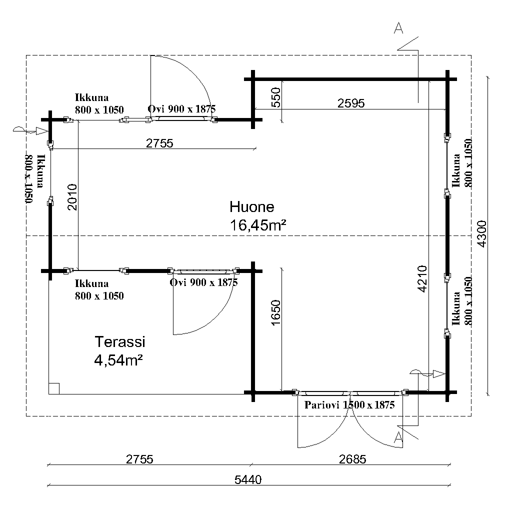Vierasmaja Onni pohjakuva