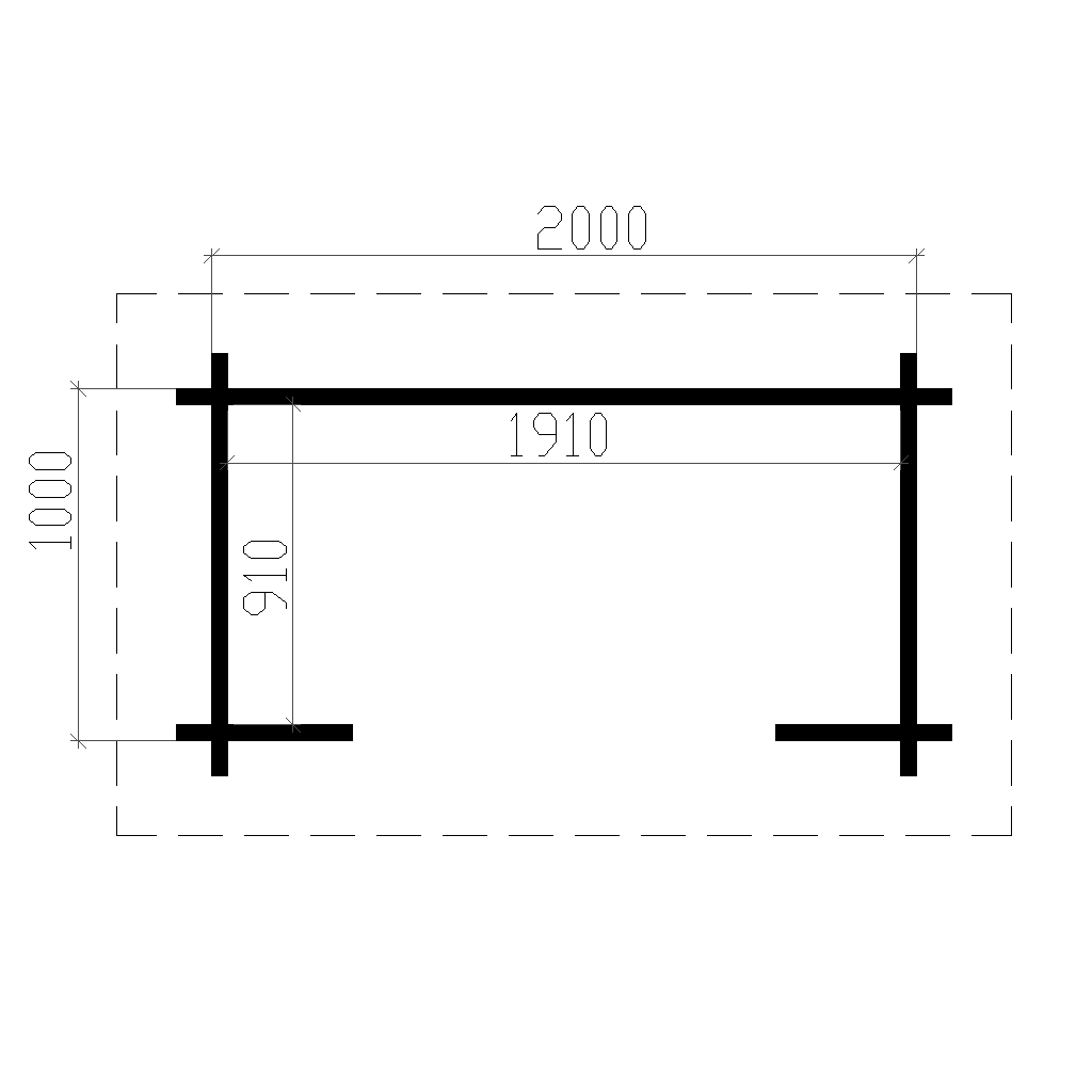 Polttopuukatos Partio 2m2 pohjakuva