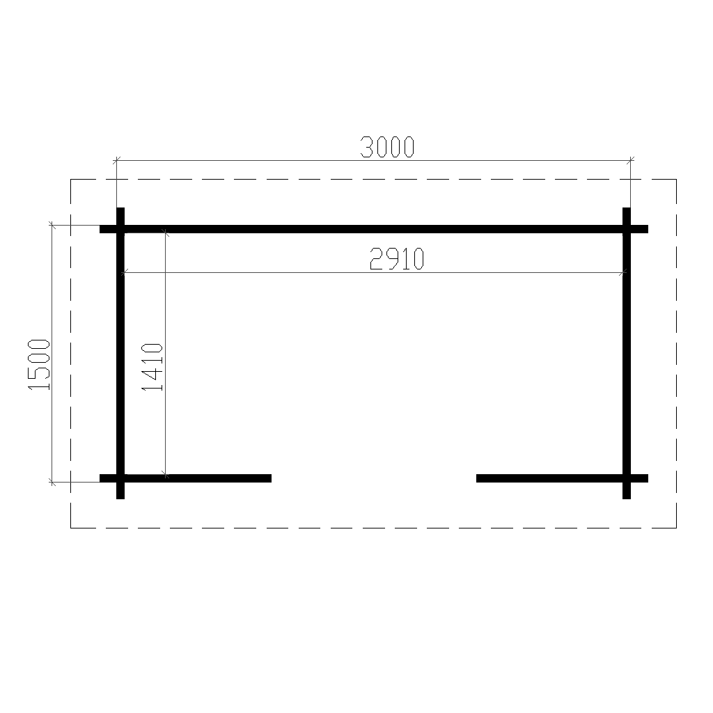 Polttopuukatos Partio 4,5m2 pohjakuva