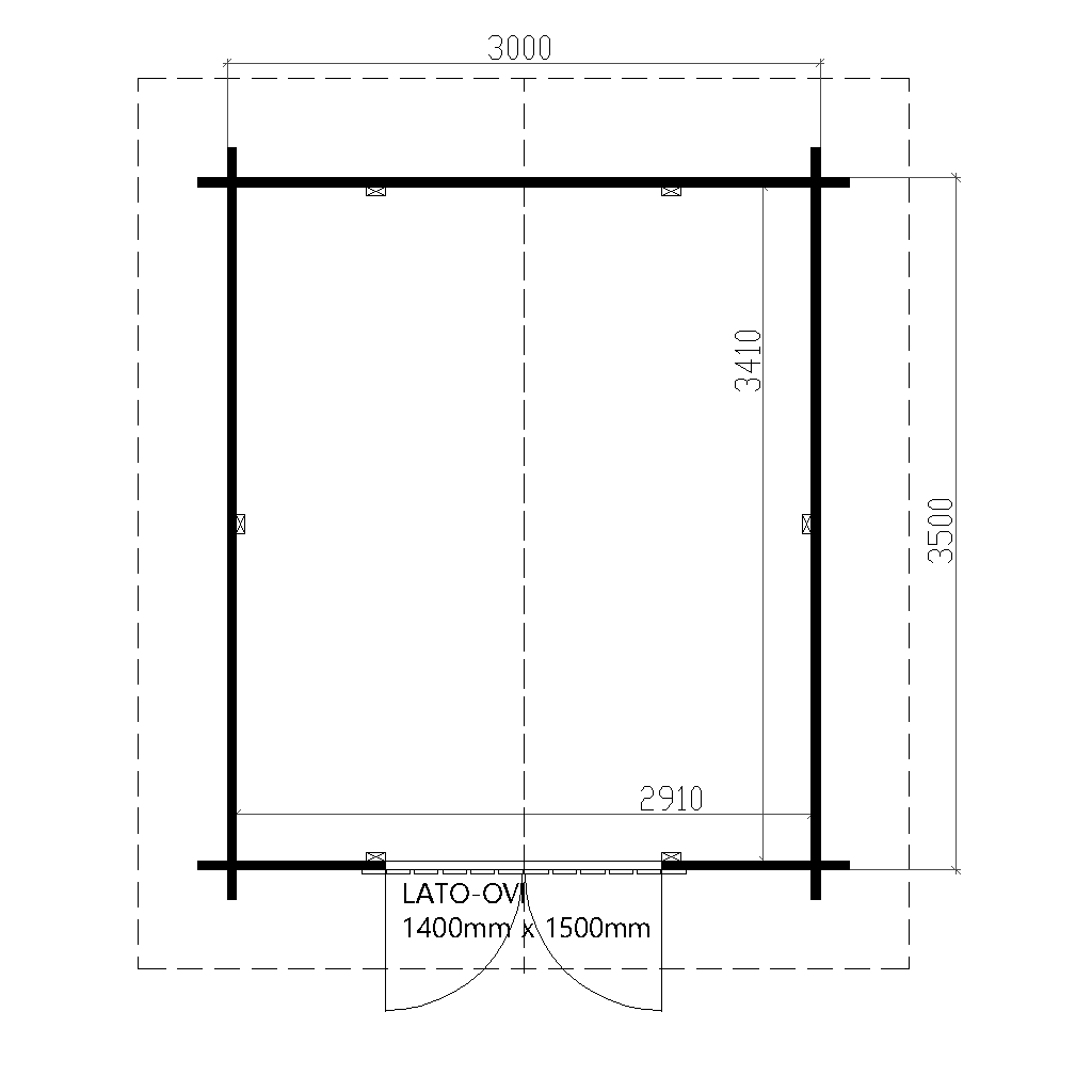 Puuvaja Suoraseinä 10m2 pohjakuva