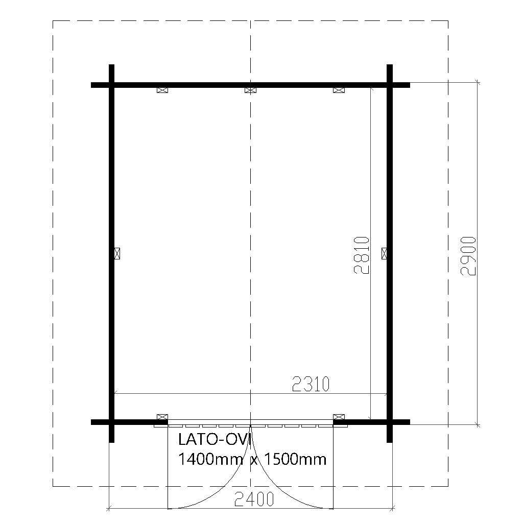Puuvaja Suoraseinä 7m2 pohjakuva