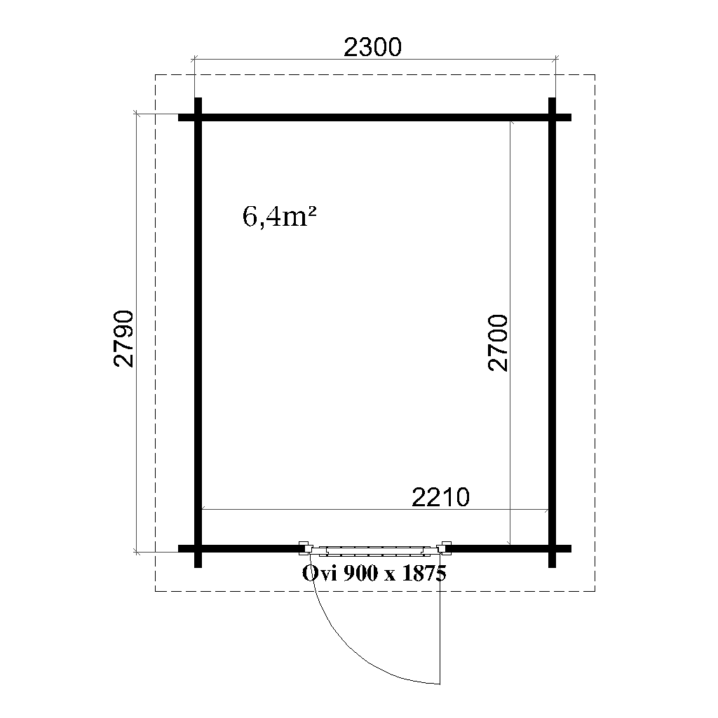 Pihavarasto Tara F lapekattoinen 6,4 m2 - Image 4