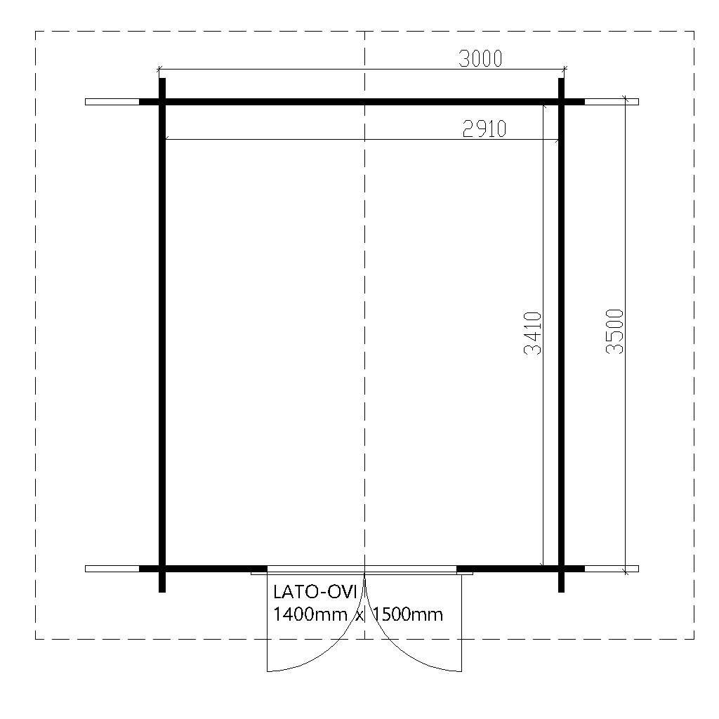 Puuvaja Vinoseinä 10m2 pohjakuva