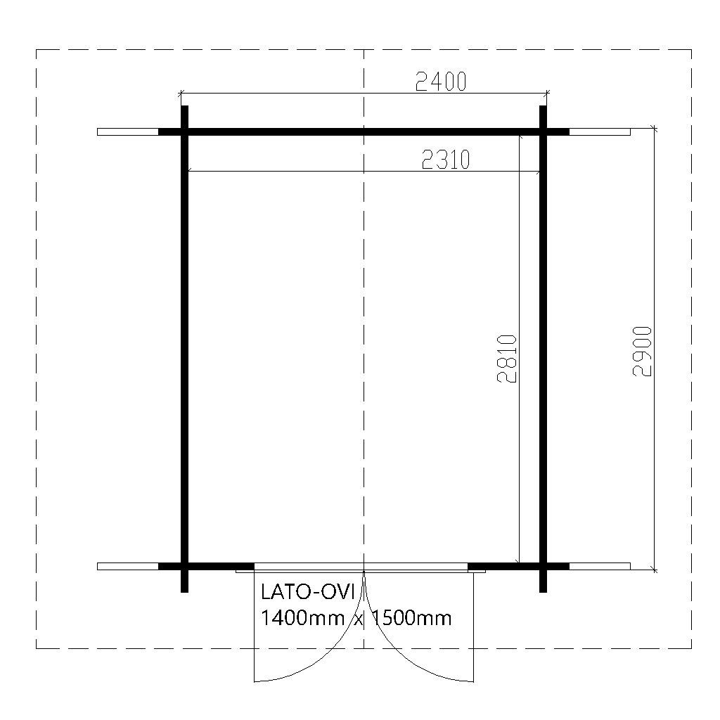 Puuvaja Vinoseinä 7m2 pohjakuva