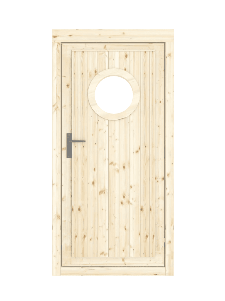 Ovi pienellä pyöreällä ikkunalla  900 x 1875 mm